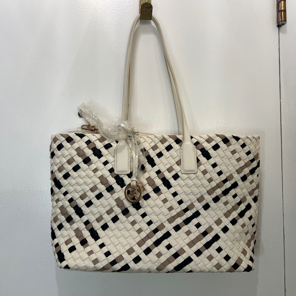 NEW Anne Klein Woven Tote with Pouch